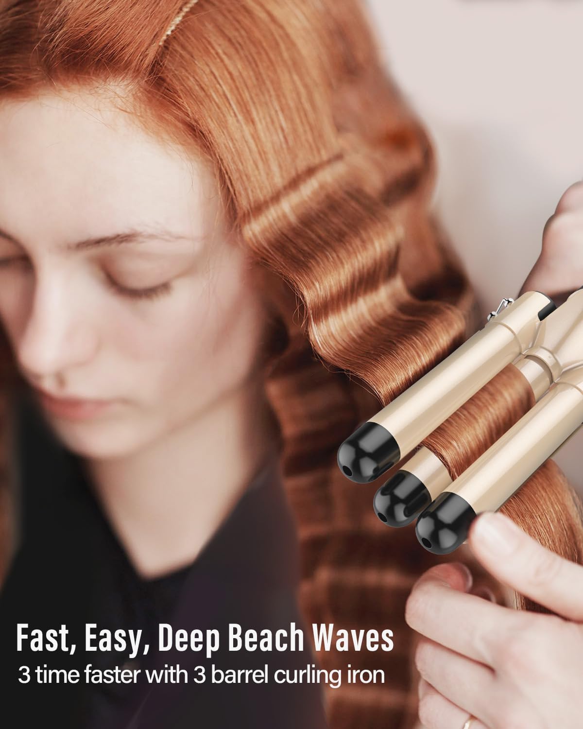 5 in 1 Waver Curling Iron Wand Set,Gold - OLELON