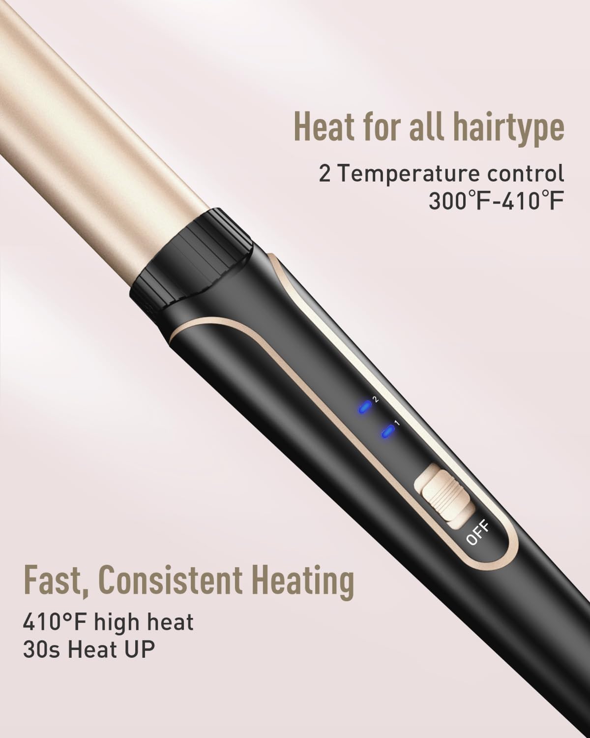 5 in 1 Waver Curling Iron Wand Set,Gold - OLELON