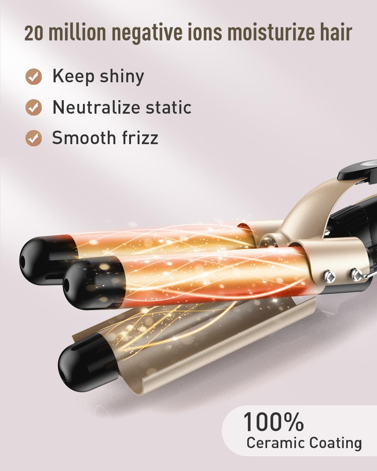 5 in 1 Waver Curling Iron Wand Set,Gold - OLELON