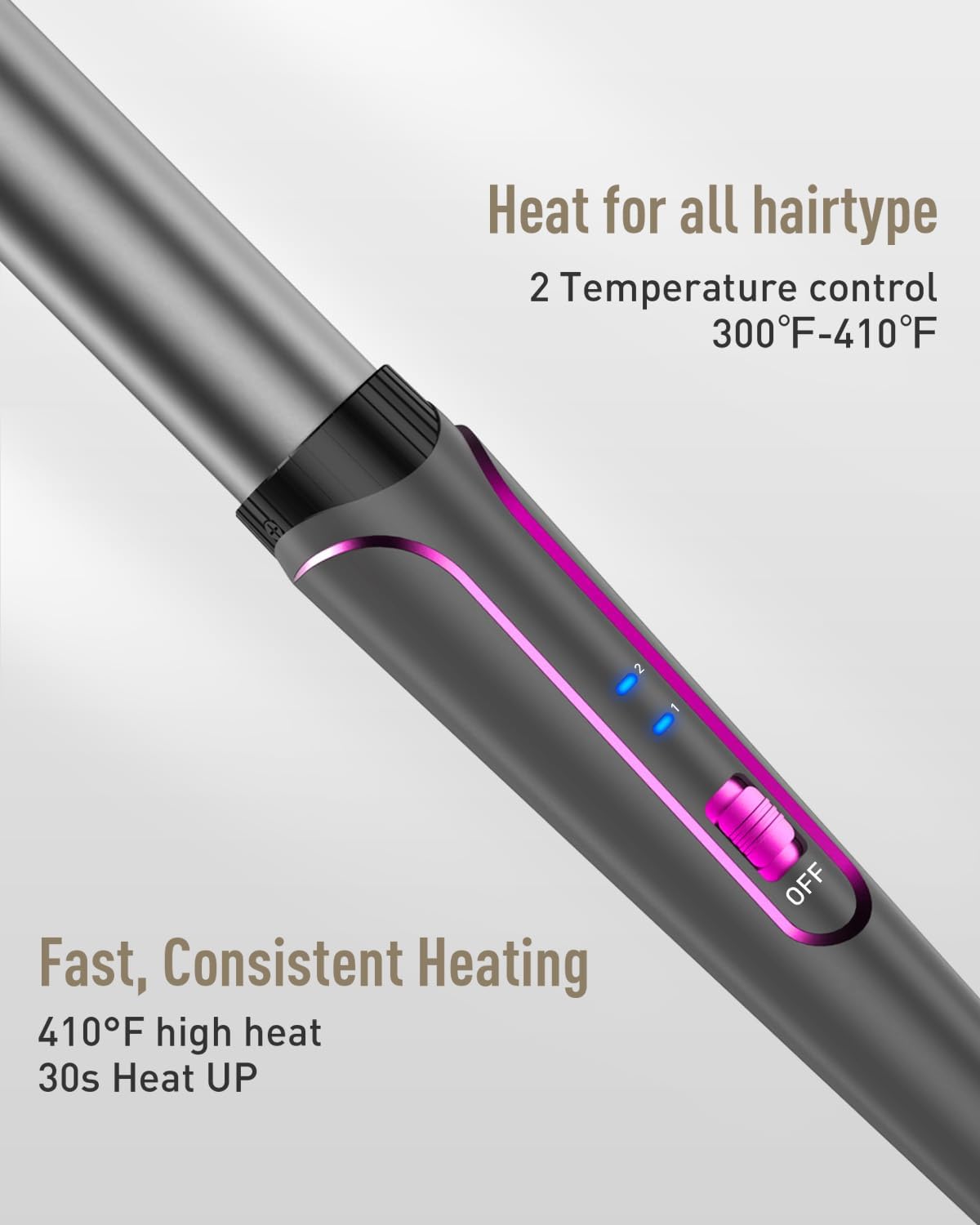 5 in 1 Waver Curling Iron Wand Set,Gray - OLELON