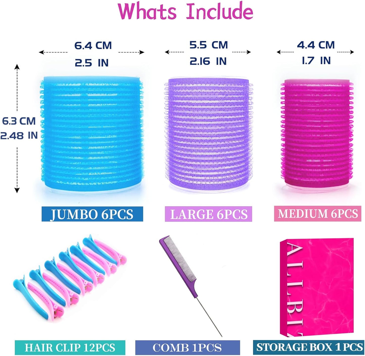 ALLBIZ Jumbo Hair Rollers Sets - OLELON