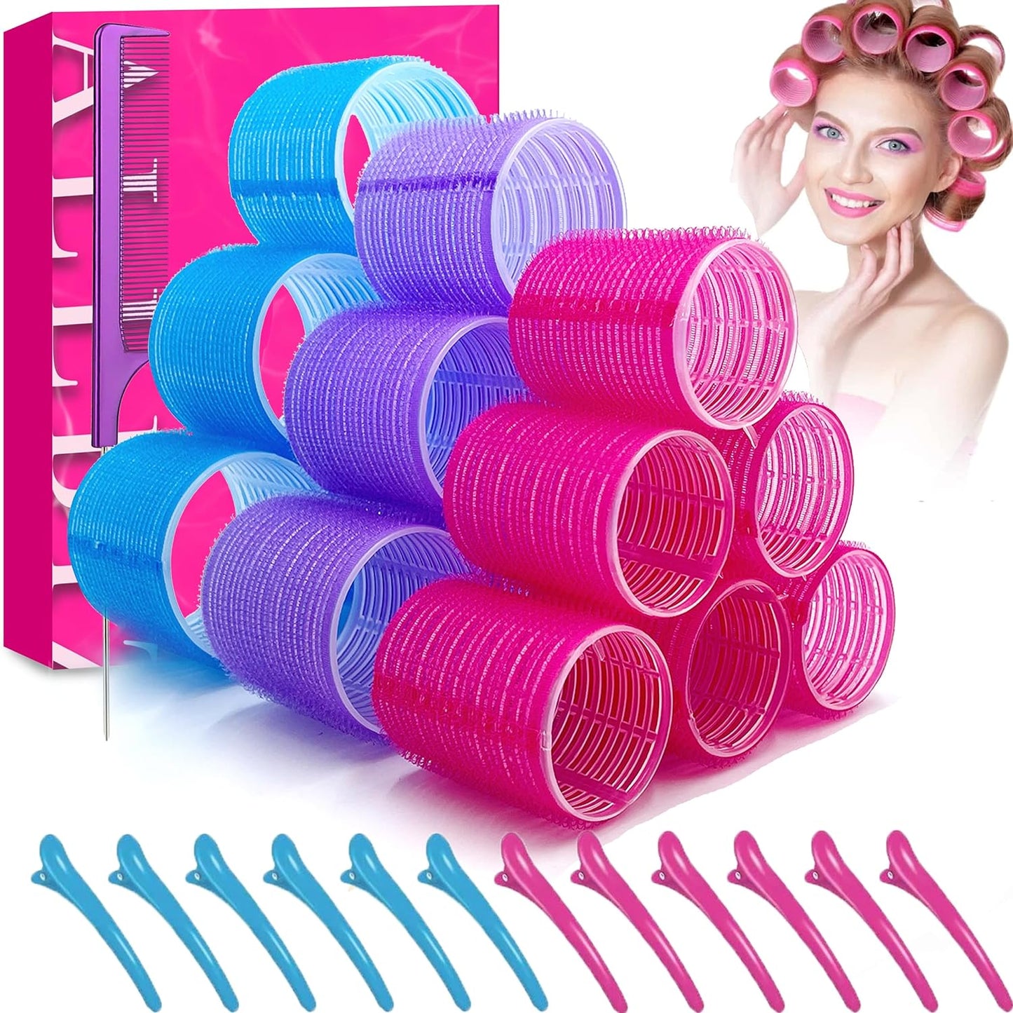 ALLBIZ Jumbo Hair Rollers Sets - OLELON