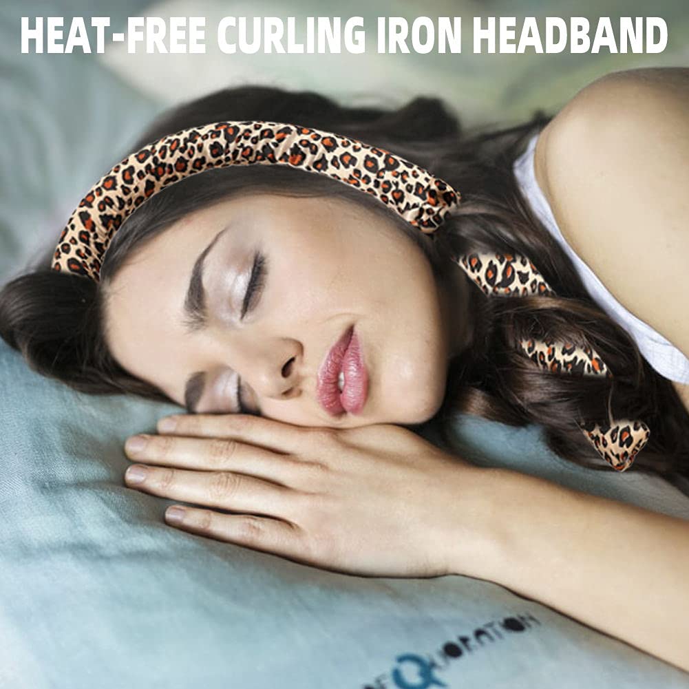 Heatless Curling Rod Headband,Leopard - OLELON