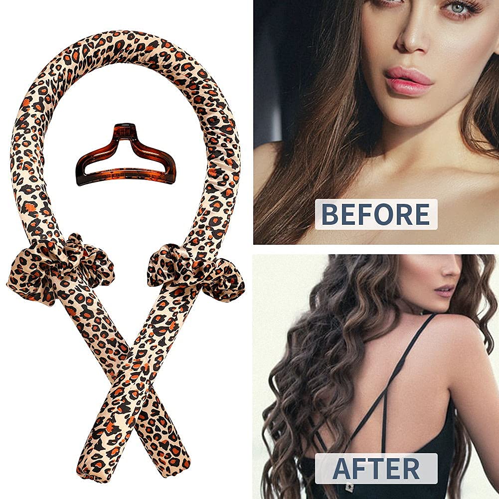 Heatless Curling Rod Headband,Leopard - OLELON