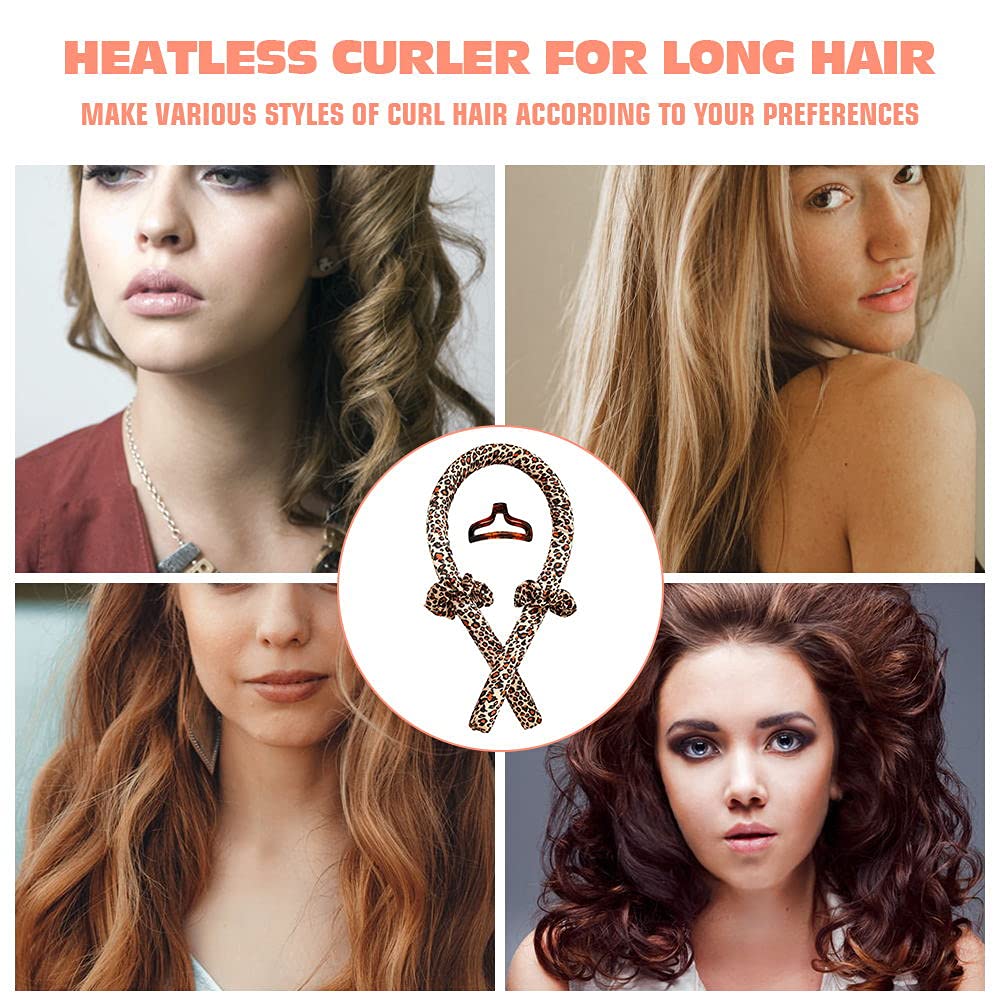 Heatless Curling Rod Headband,Leopard - OLELON