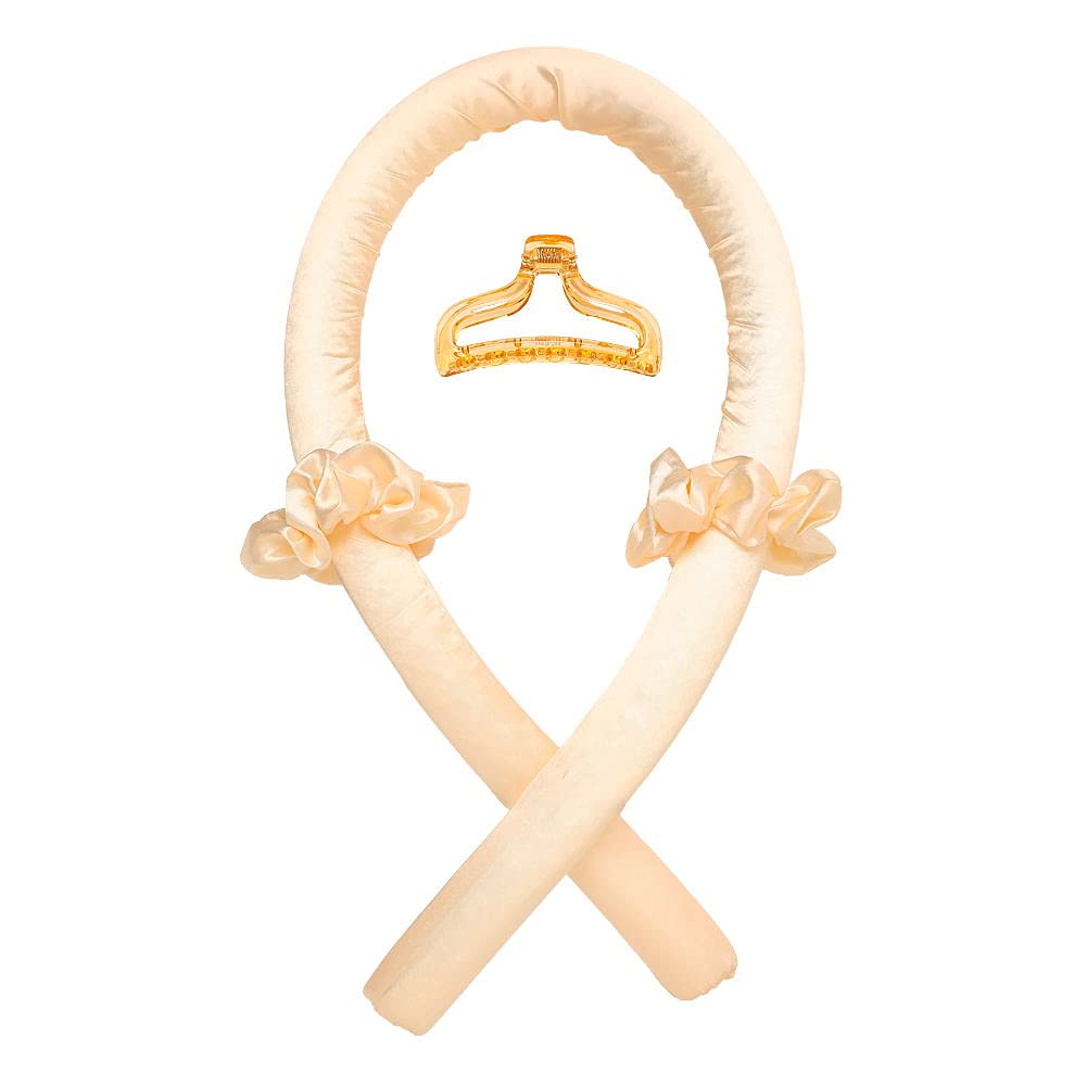 Heatless Curling Rod Headband,Yellow - OLELON