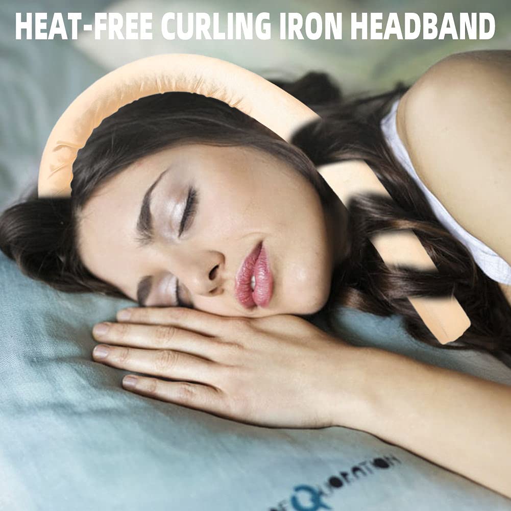 Heatless Curling Rod Headband,Yellow - OLELON